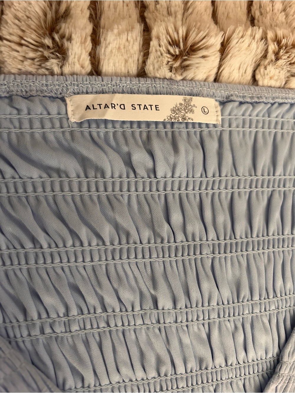 Altar'd State Bianca Button Up Maxi Dress Light Blue Smocked Cottage-core - Picture 8 of 12